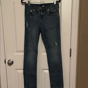 True Religion Dark Blue Distressed Skinny Jeans